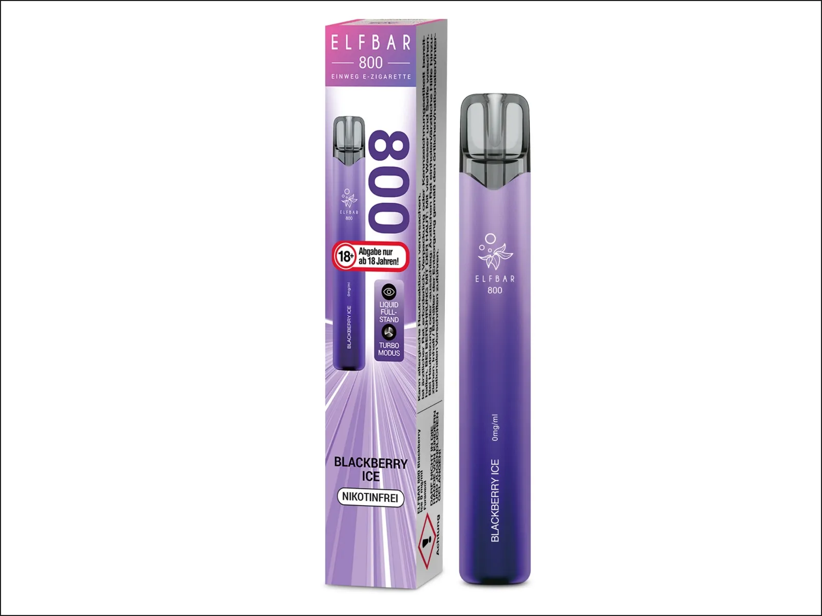 ELFBAR 800 Einweg 0mg/ml Blackberry Ice VE10