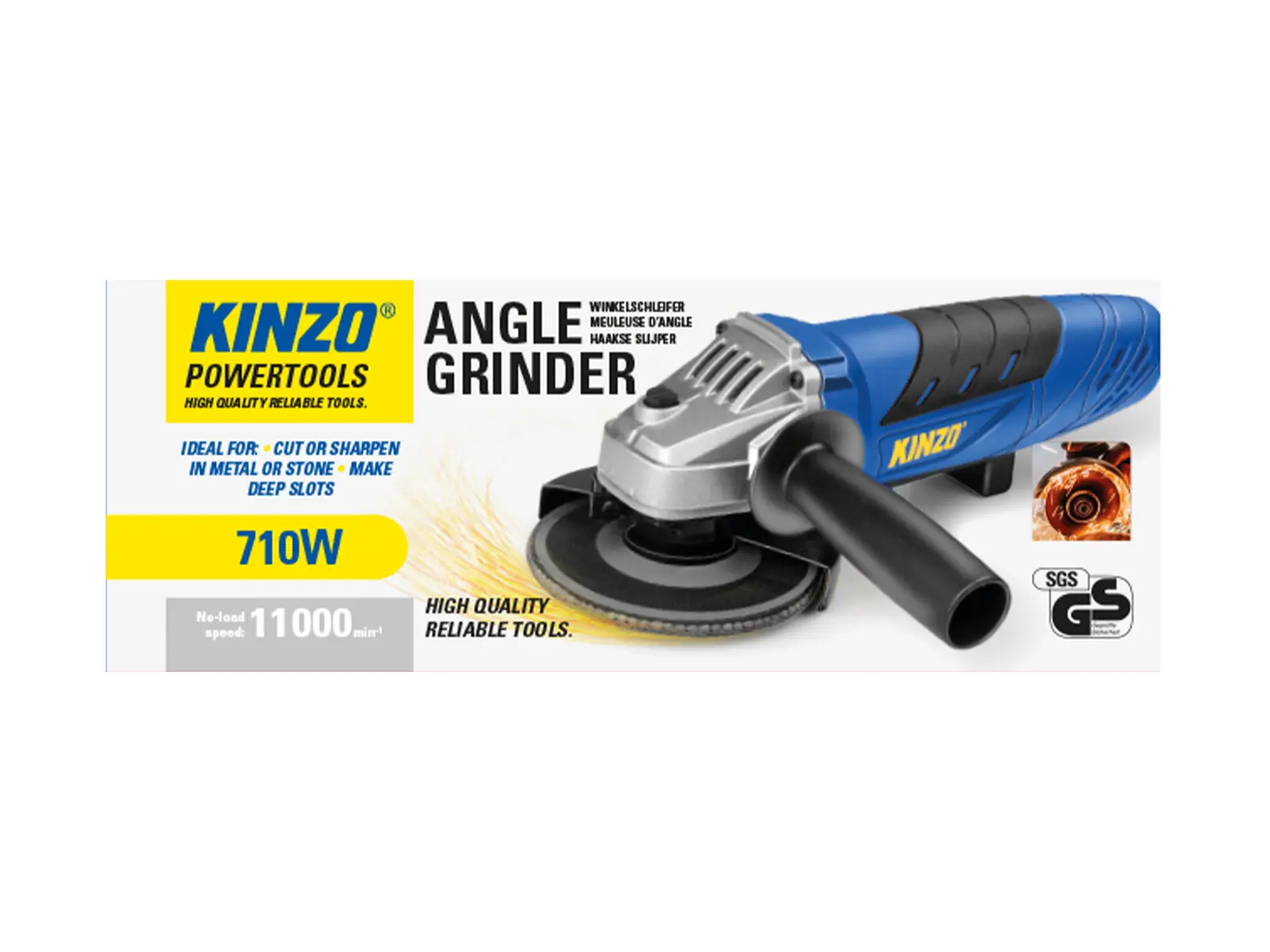 KINZO Winkelschleifer, 710W, 230V, 11000 r/min